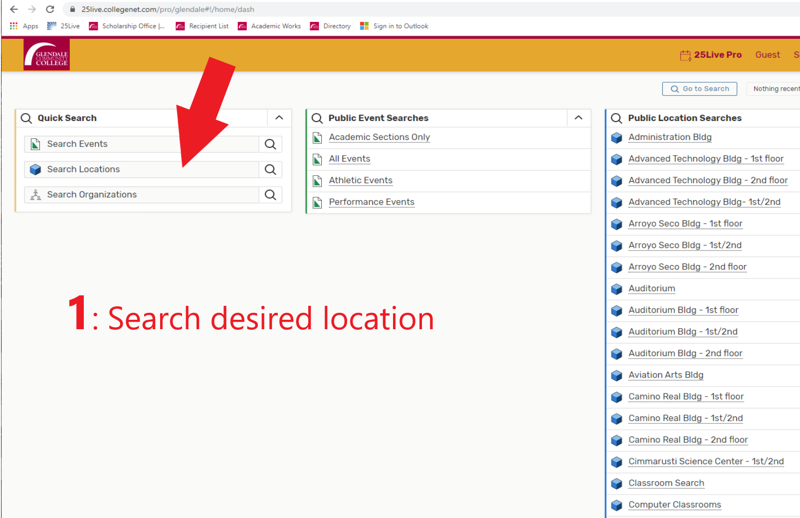 Search desired location