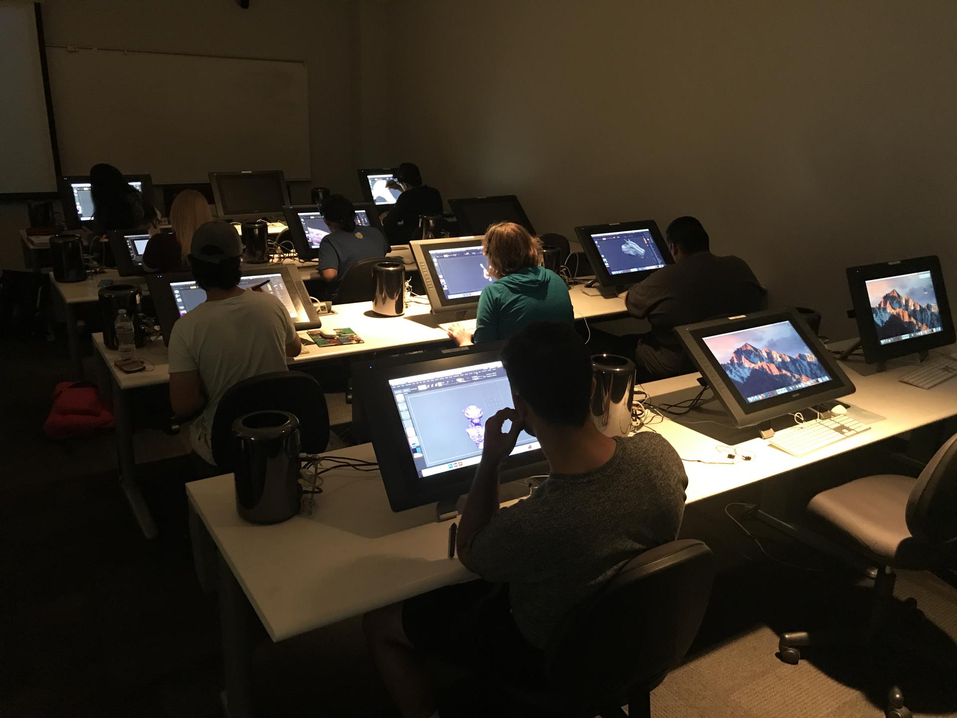 Our labs are equipped with brand new computers and industry standard Cintiq displays